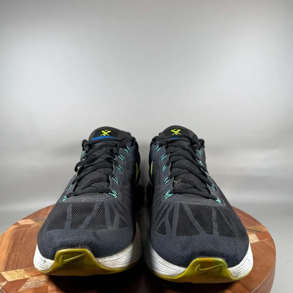 Nike‎ Lunarglide 6 Mens 12.5 Black Volt Blue Lagoon Running Shoes 654433-004
